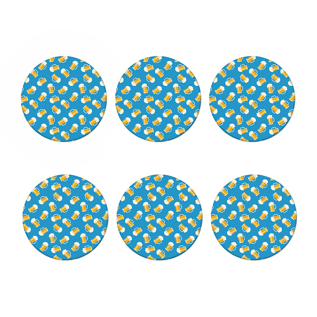 Mug Of Beer Pattern Print Coaster Set