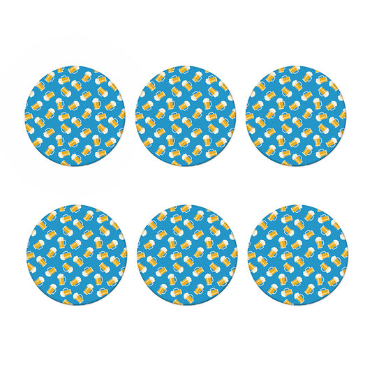 Mug Of Beer Pattern Print Coaster Set