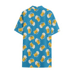 Mug Of Beer Pattern Print Cotton Hawaiian Shirt