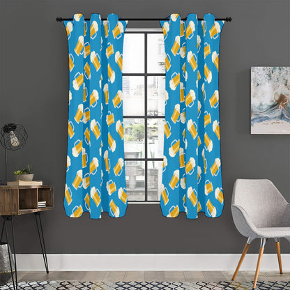 Mug Of Beer Pattern Print Curtain