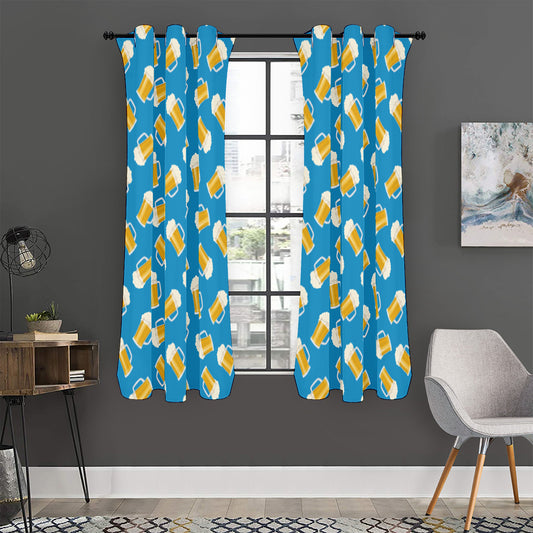 Mug Of Beer Pattern Print Curtain