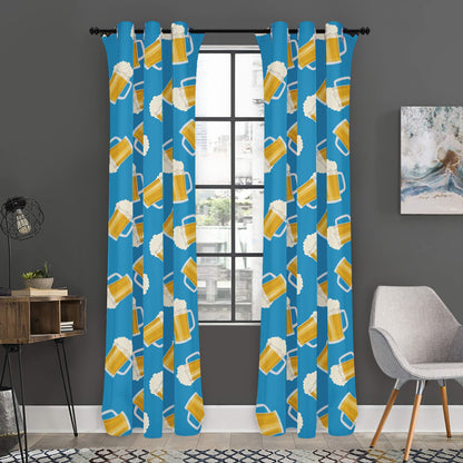 Mug Of Beer Pattern Print Curtain
