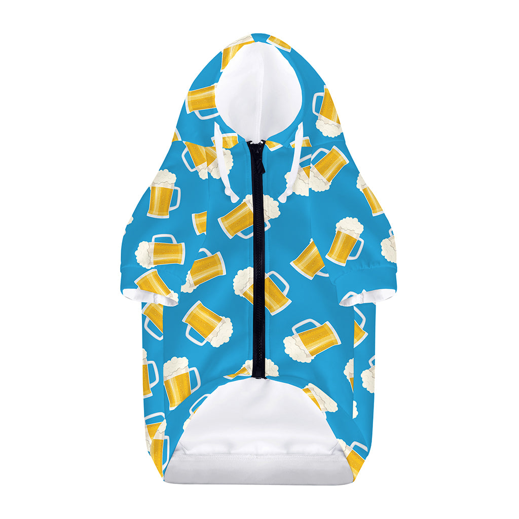 Mug Of Beer Pattern Print Dog Zip Up Hoodie