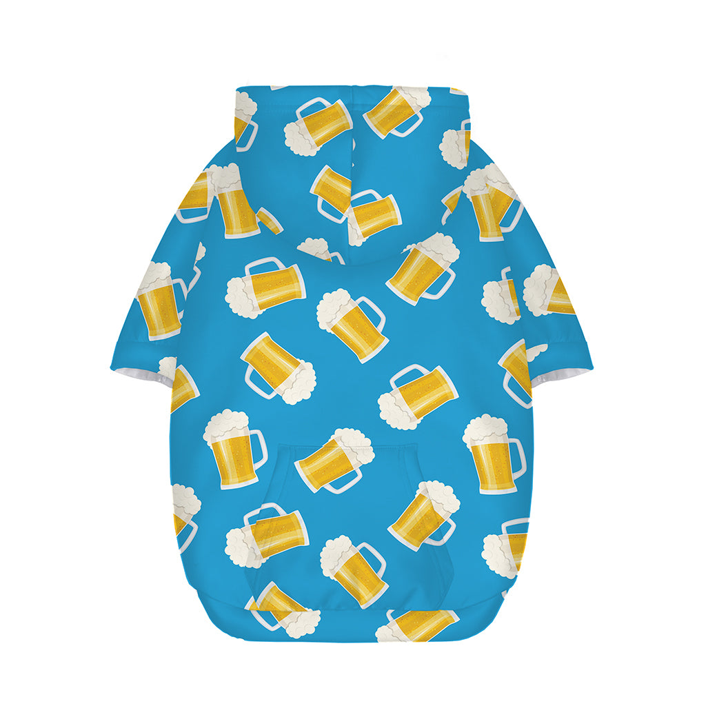 Mug Of Beer Pattern Print Dog Zip Up Hoodie