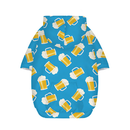 Mug Of Beer Pattern Print Dog Zip Up Hoodie