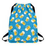 Mug Of Beer Pattern Print Drawstring Backpack