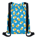 Mug Of Beer Pattern Print Drawstring Backpack