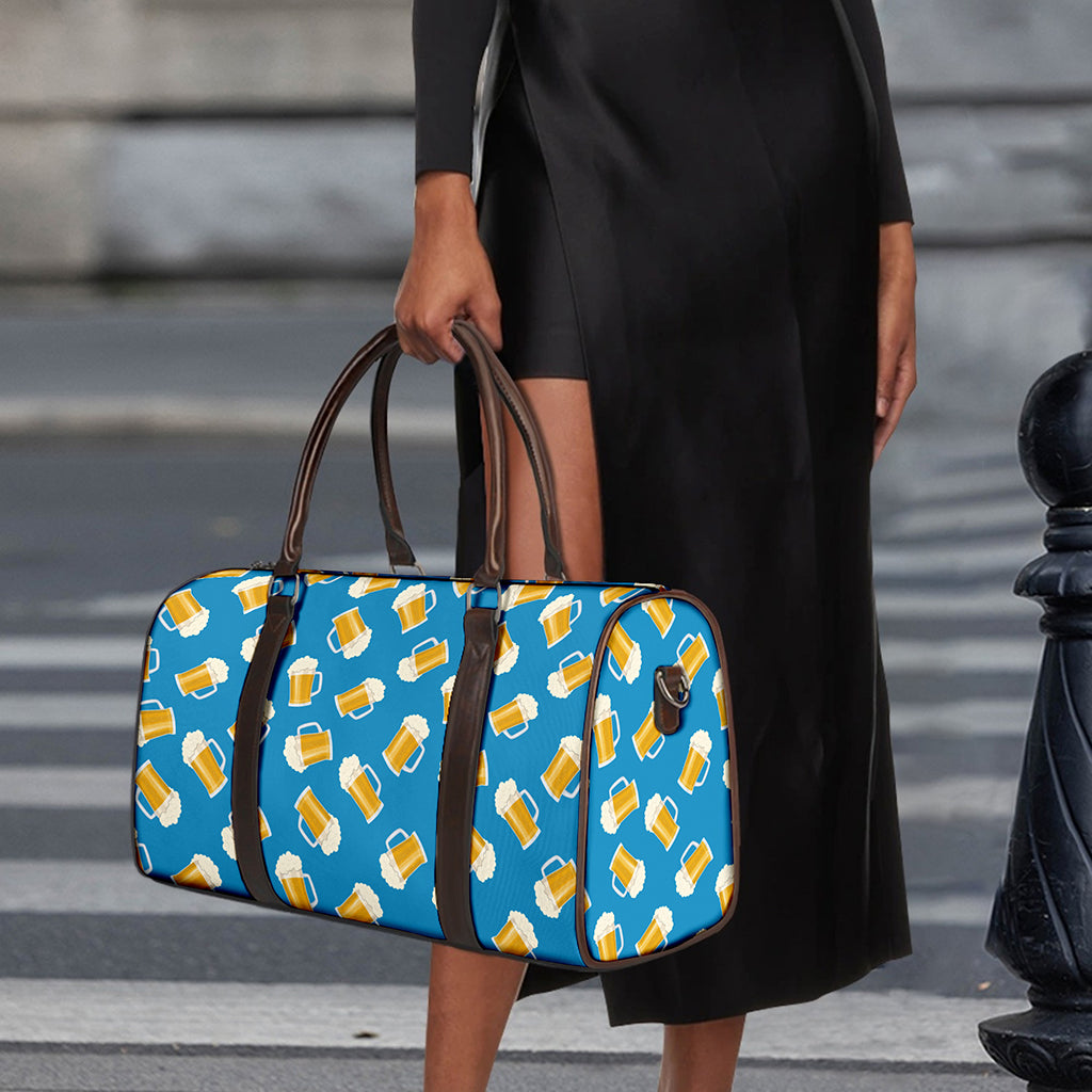 Mug Of Beer Pattern Print Duffle Bag