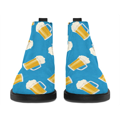 Mug Of Beer Pattern Print Flat Ankle Boots