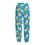 Mug Of Beer Pattern Print Fleece Lined Knit Pants