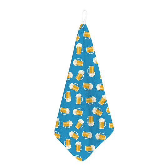 Mug Of Beer Pattern Print Hand Towel