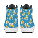Mug Of Beer Pattern Print High Top Leather Sneakers
