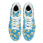 Mug Of Beer Pattern Print High Top Leather Sneakers