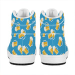 Mug Of Beer Pattern Print High Top Leather Sneakers