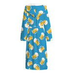 Mug Of Beer Pattern Print Hooded Bathrobe