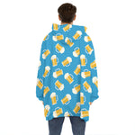 Mug Of Beer Pattern Print Hoodie Blanket