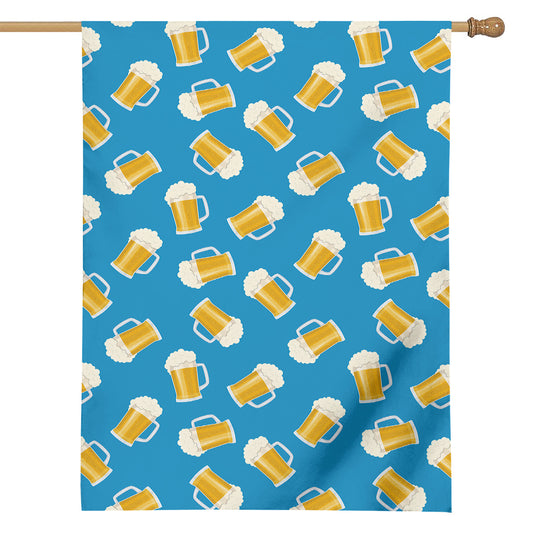 Mug Of Beer Pattern Print House Flag