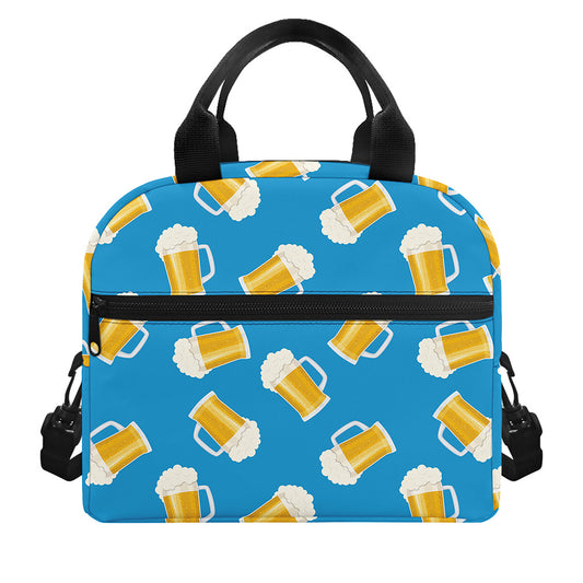 Mug Of Beer Pattern Print Insulated Lunch Bag