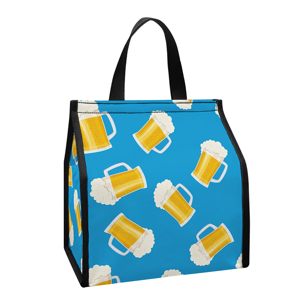 Mug Of Beer Pattern Print Insulated Lunch Tote