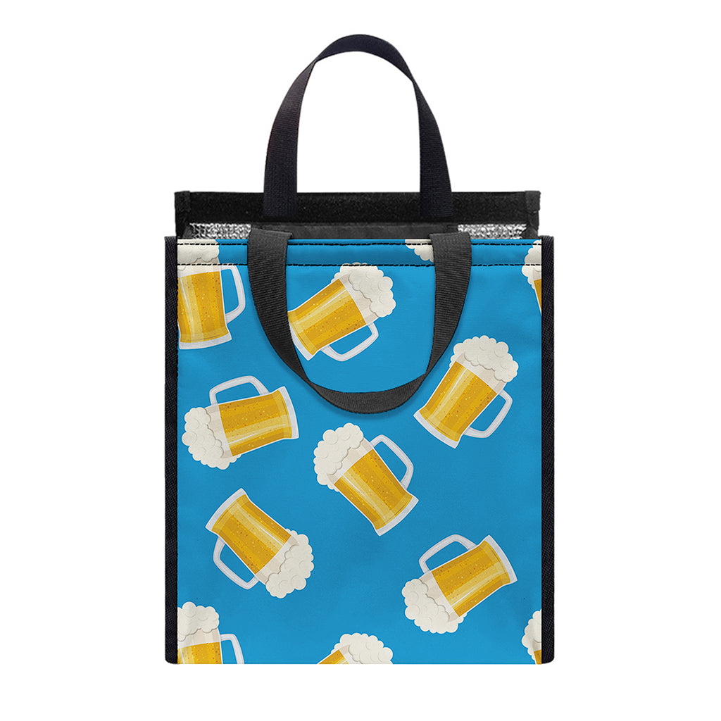 Mug Of Beer Pattern Print Insulated Lunch Tote