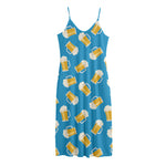 Mug Of Beer Pattern Print Jersey Midi Cami Dress