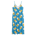 Mug Of Beer Pattern Print Jersey Midi Cami Dress