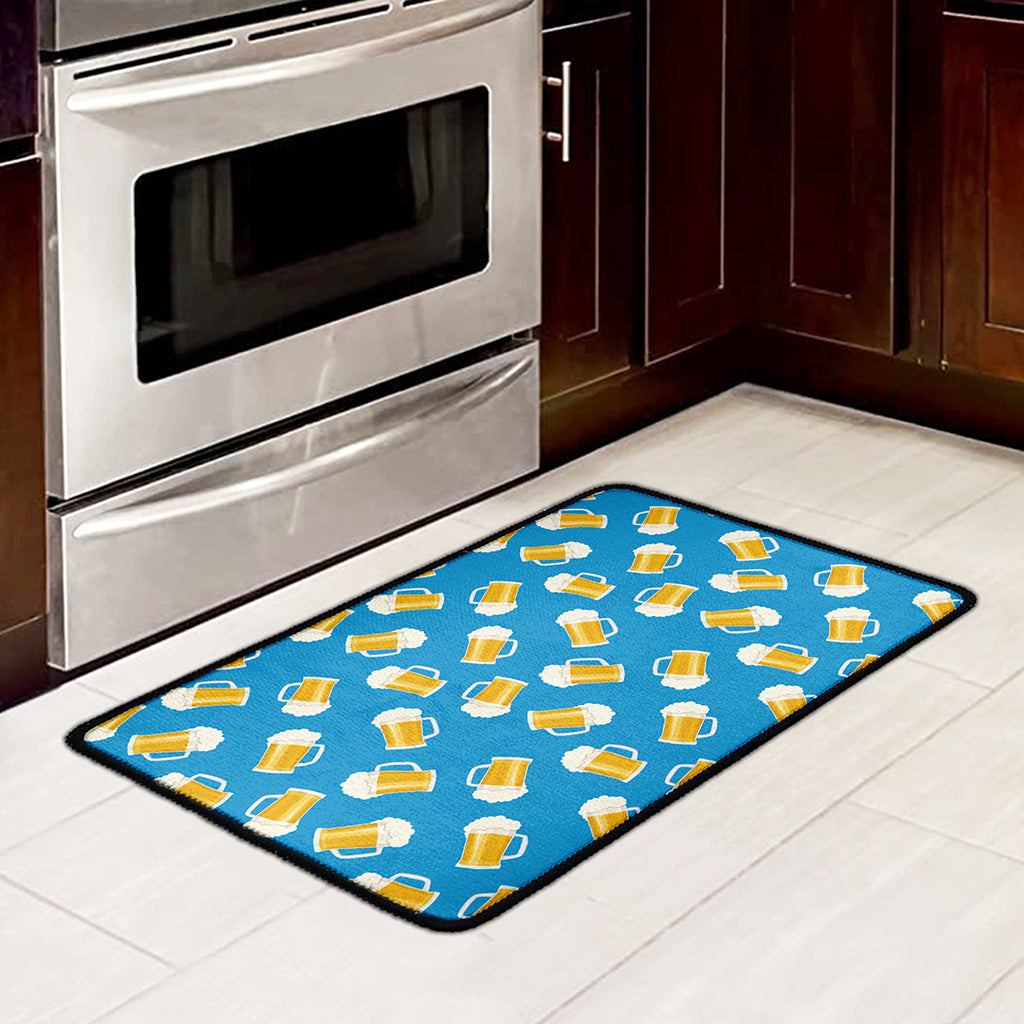Mug Of Beer Pattern Print Kitchen Mat