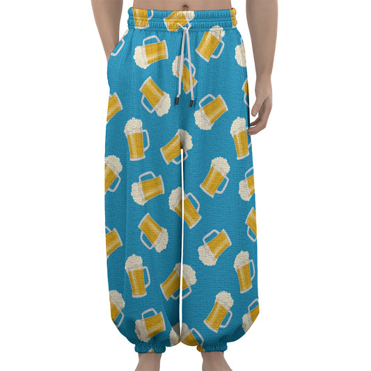 Mug Of Beer Pattern Print Lantern Pants
