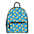 Mug Of Beer Pattern Print Leather Backpack