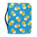 Mug Of Beer Pattern Print Leather Bible Cover
