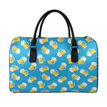 Mug Of Beer Pattern Print Leather Duffle Bag