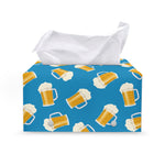 Mug Of Beer Pattern Print Leather Tissue Box Cover