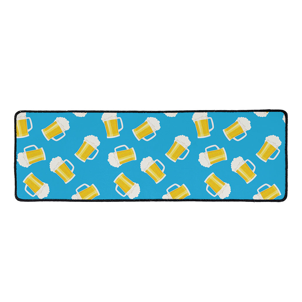 Mug Of Beer Pattern Print Long Kitchen Mat