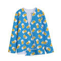 Mug Of Beer Pattern Print Long Sleeve Short Coat
