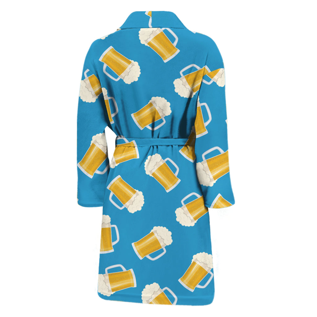 Mug Of Beer Pattern Print Men's Bathrobe