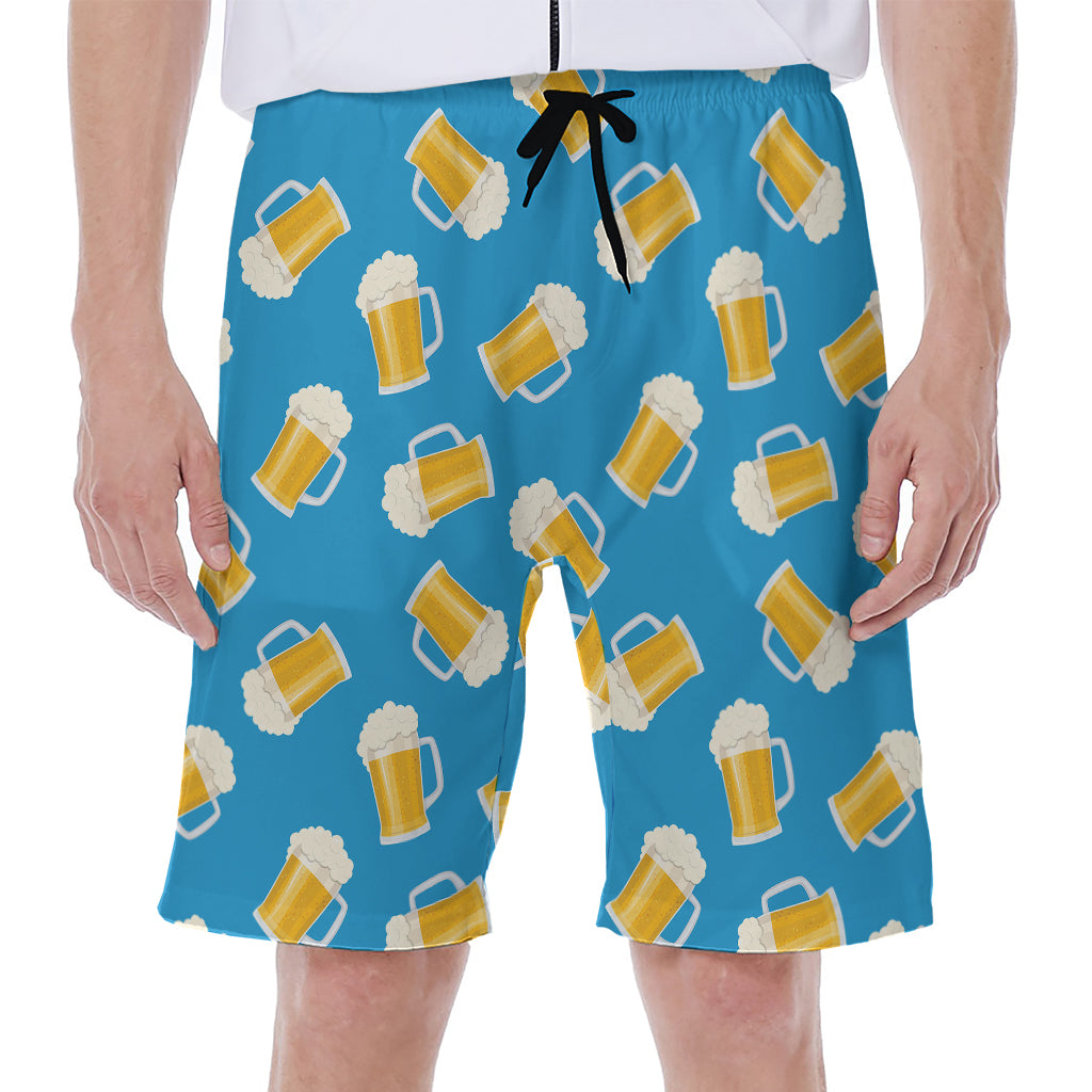 Mug Of Beer Pattern Print Men's Beach Shorts