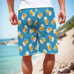 Mug Of Beer Pattern Print Men's Cargo Shorts