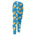Mug Of Beer Pattern Print Men's Compression Pants