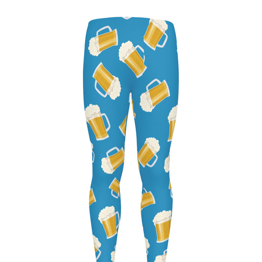Mug Of Beer Pattern Print Men's leggings