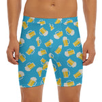 Mug Of Beer Pattern Print Men's Long Boxer Briefs