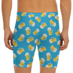 Mug Of Beer Pattern Print Men's Long Boxer Briefs