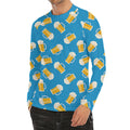 Mug Of Beer Pattern Print Men's Long Sleeve Rash Guard
