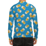 Mug Of Beer Pattern Print Men's Long Sleeve Rash Guard