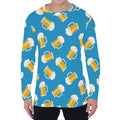 Mug Of Beer Pattern Print Men's Long Sleeve T-Shirt