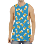 Mug Of Beer Pattern Print Men's Muscle Tank Top