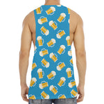 Mug Of Beer Pattern Print Men's Muscle Tank Top