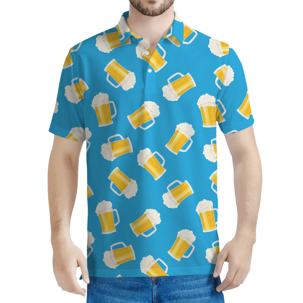 Mug Of Beer Pattern Print Men's Polo Shirt