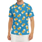 Mug Of Beer Pattern Print Men's Short Sleeve Rash Guard
