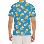 Mug Of Beer Pattern Print Men's Short Sleeve Rash Guard