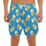 Mug Of Beer Pattern Print Men's Split Running Shorts
